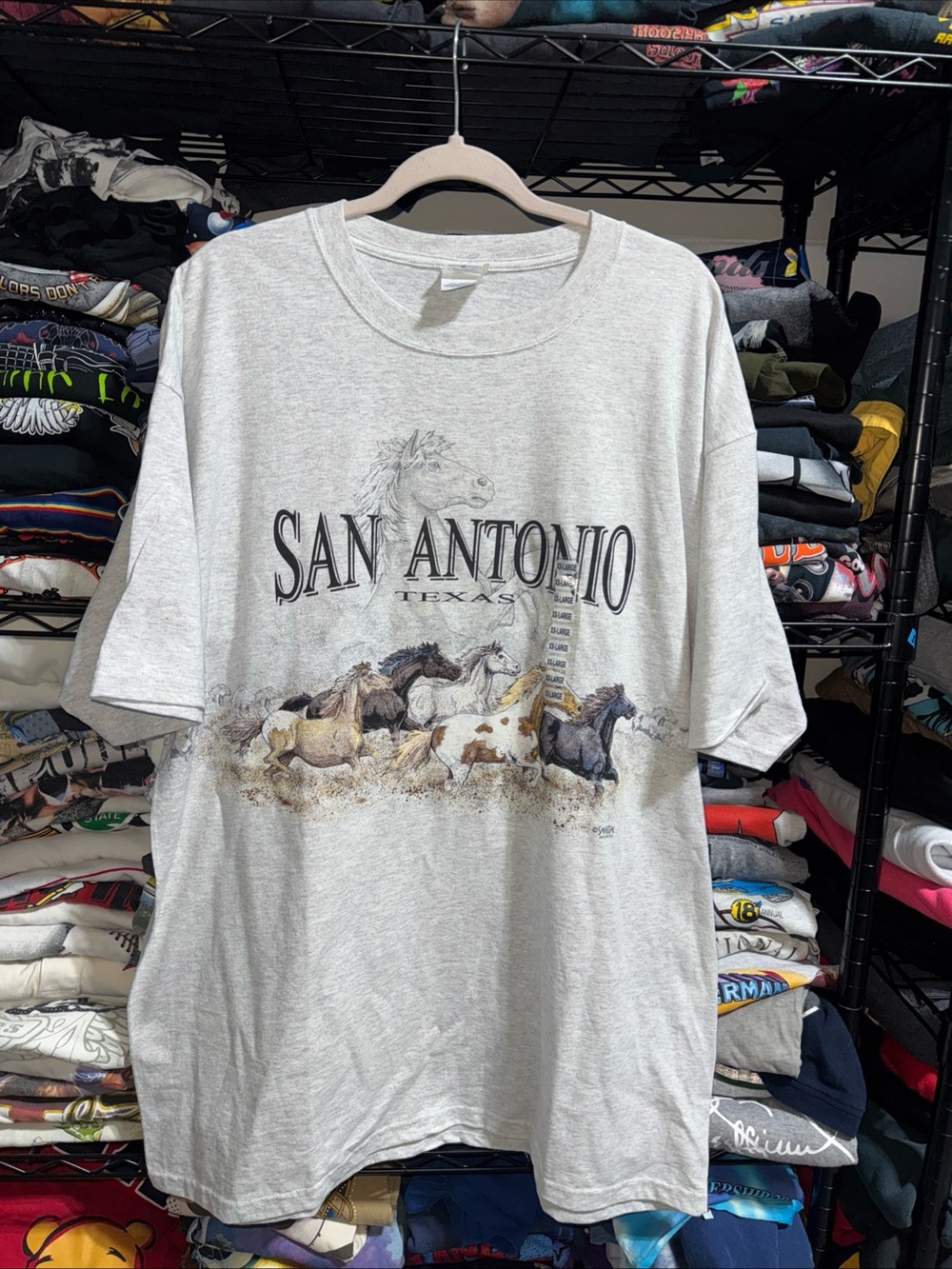 Vintage 1993 NWT San Antonio Texas Horses Gray Shirt Size Xxl